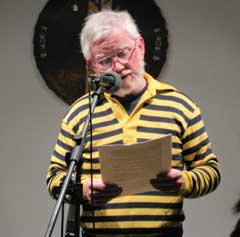 Author Phil Gallery reading at an Ice Mountain Writers' event.